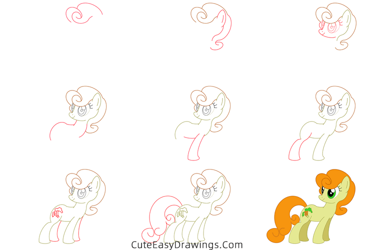 how to draw golden harvest from my little pony - www.cuteeasydrawings.com