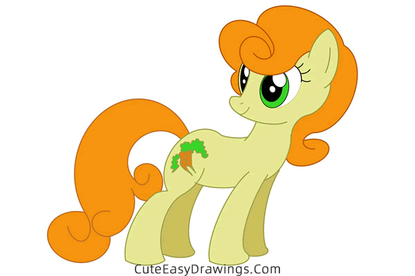 how to draw golden harvest from my little pony - www.cuteeasydrawings.com