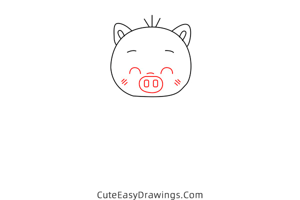 how to draw a cute piggy - www.cuteeasydrawings.com