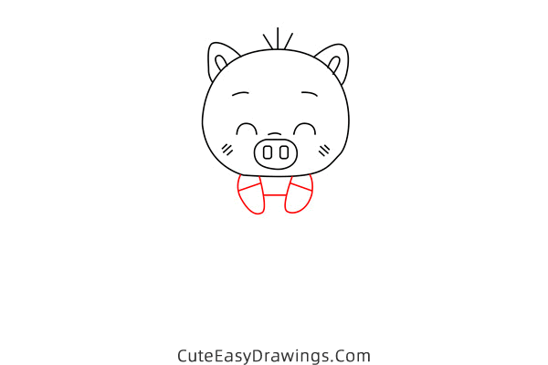 how to draw a cute piggy - www.cuteeasydrawings.com