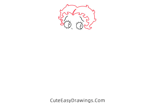 how to draw betty boop - www.cuteeasydrawings.com