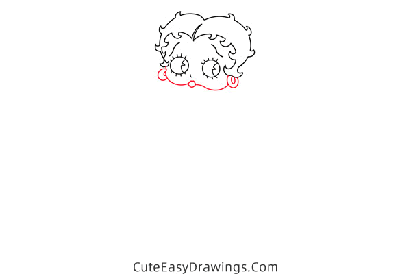 how to draw betty boop - www.cuteeasydrawings.com