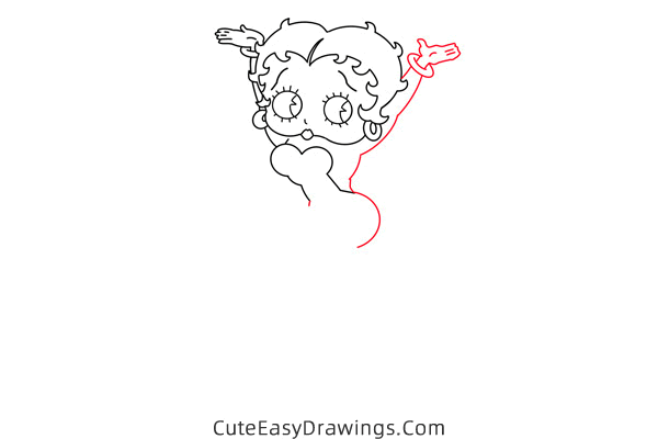 how to draw betty boop - www.cuteeasydrawings.com