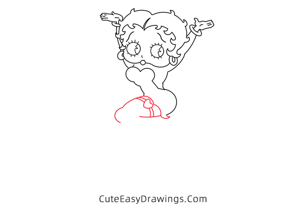 how to draw betty boop - www.cuteeasydrawings.com