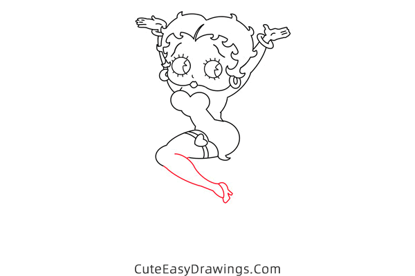 how to draw betty boop - www.cuteeasydrawings.com