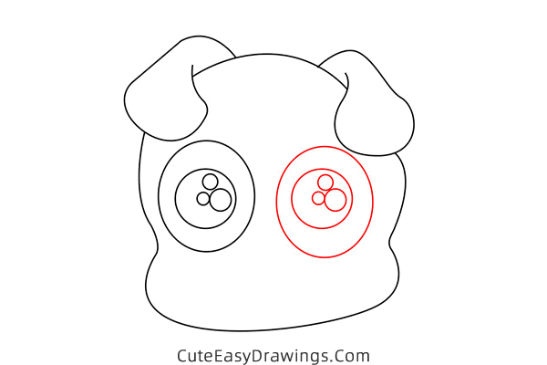 how to draw a pig face - www.cuteeasydrawings.com