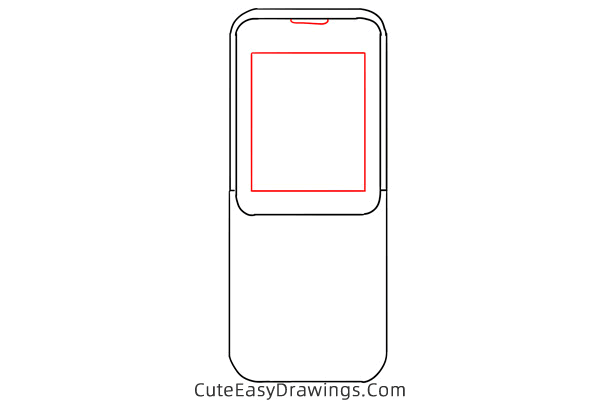 how to draw a cell phone - www.cuteeasydrawings.com