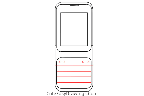 how to draw a cell phone - www.cuteeasydrawings.com