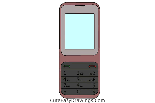 how to draw a cell phone - www.cuteeasydrawings.com