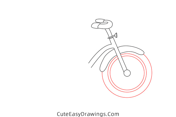 how to draw a bicycle - www.cuteeasydrawings.com