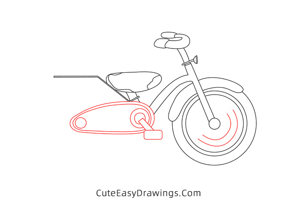 how to draw a bicycle - www.cuteeasydrawings.com