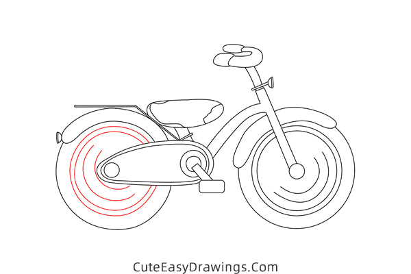 how to draw a bicycle - www.cuteeasydrawings.com