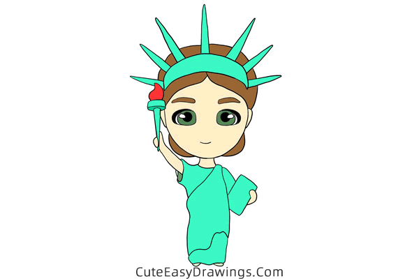 how to draw the statue of liberty easy - www.cuteeasydrawings.com