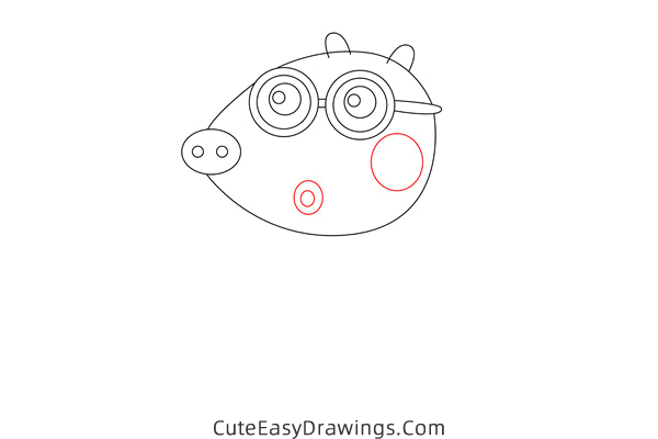 how to draw molly mole from peppa pig - www.cuteeasydrawings.com