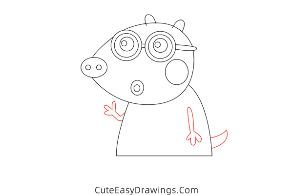 how to draw molly mole from peppa pig - www.cuteeasydrawings.com