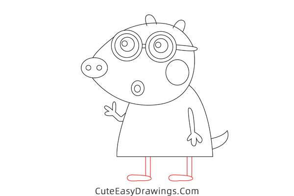 how to draw molly mole from peppa pig - www.cuteeasydrawings.com