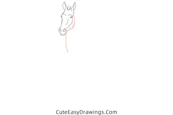 how to draw a realistic horse - www.cuteeasydrawings.com