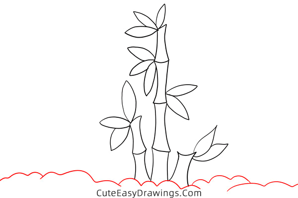 how to draw bamboo - www.cuteeasydrawings.com