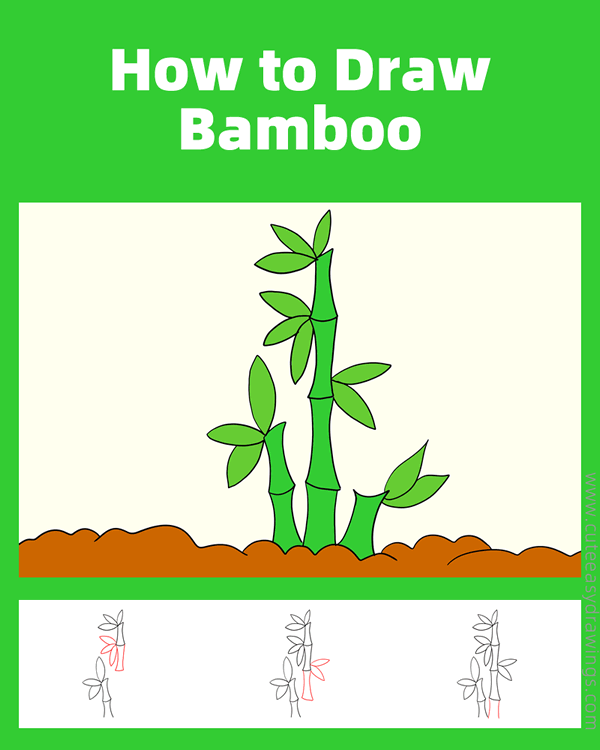 how to draw bamboo - www.cuteeasydrawings.com