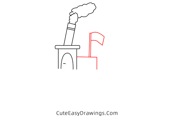 how to draw a steamboat - www.cuteeasydrawings.com