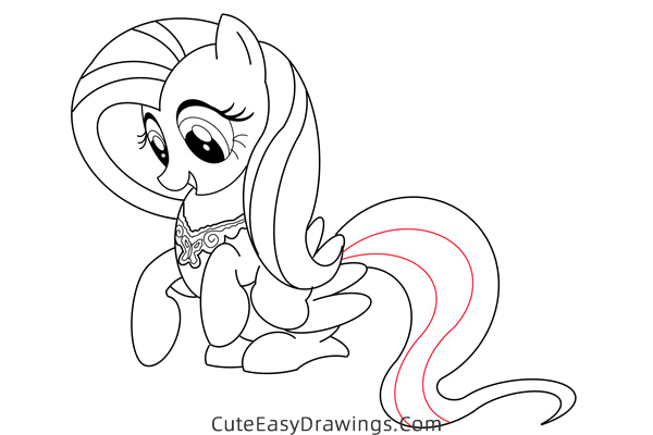 how to draw fluttershy from my little pony - www.cuteeasydrawings.com