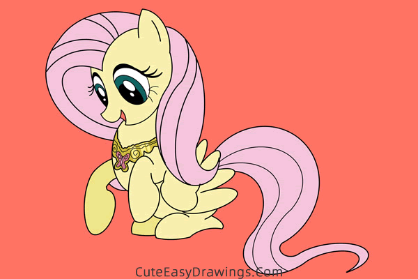 how to draw fluttershy from my little pony - www.cuteeasydrawings.com