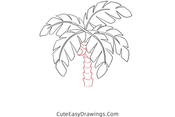 how to draw a palm tree - www.cuteeasydrawings.com