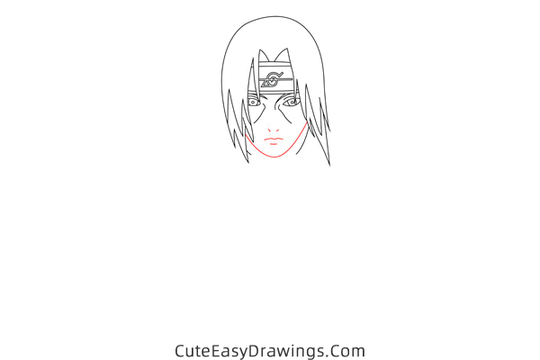 how to draw itachi uchiha from naruto - www.cuteeasydrawings.com