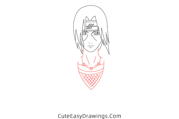 how to draw itachi uchiha from naruto - www.cuteeasydrawings.com