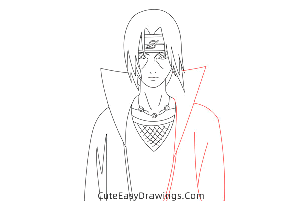 how to draw itachi uchiha from naruto - www.cuteeasydrawings.com