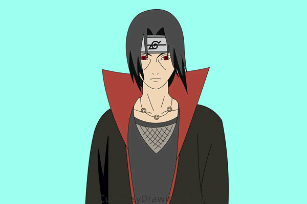 how to draw itachi uchiha from naruto - www.cuteeasydrawings.com