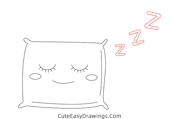 how to draw pillow easy - www.cuteeasydrawings.com