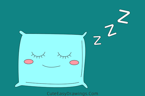 how to draw pillow easy - www.cuteeasydrawings.com