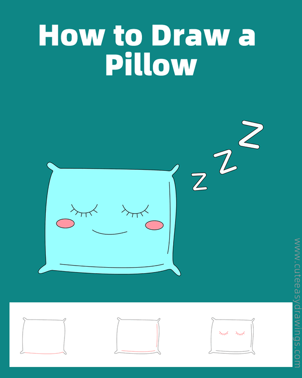 how to draw pillow easy - www.cuteeasydrawings.com