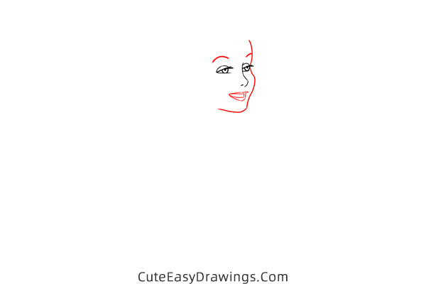 how to draw mary darling from peter pan - www.cuteeasydrawings.com