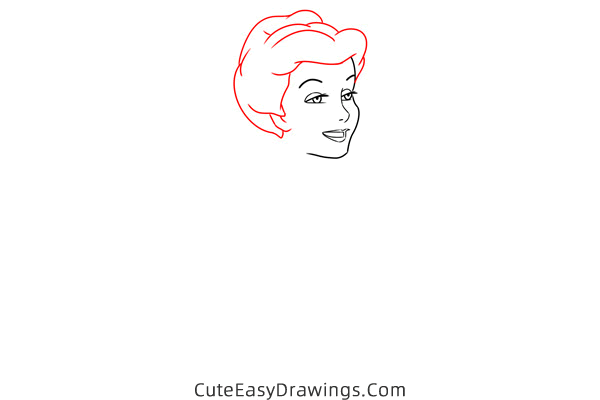 how to draw mary darling from peter pan - www.cuteeasydrawings.com