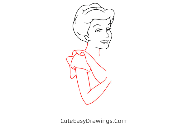 how to draw mary darling from peter pan - www.cuteeasydrawings.com