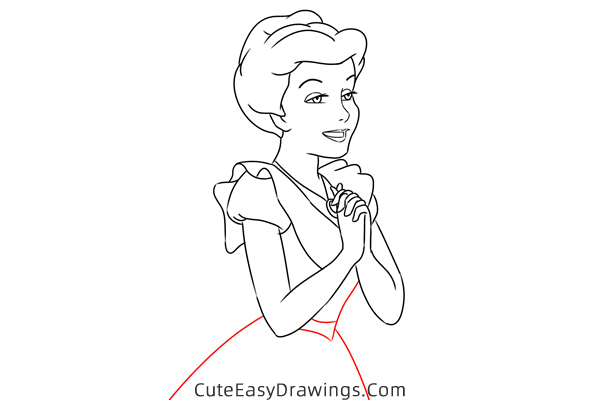 how to draw mary darling from peter pan - www.cuteeasydrawings.com