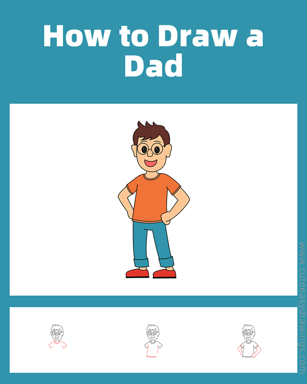 how to draw a dad - www.cuteeasydrawings.com