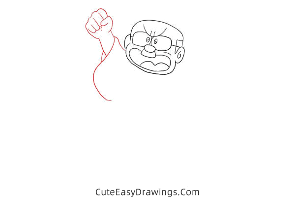 how to draw kaminari from doraemon - www.cuteeasydrawings.com