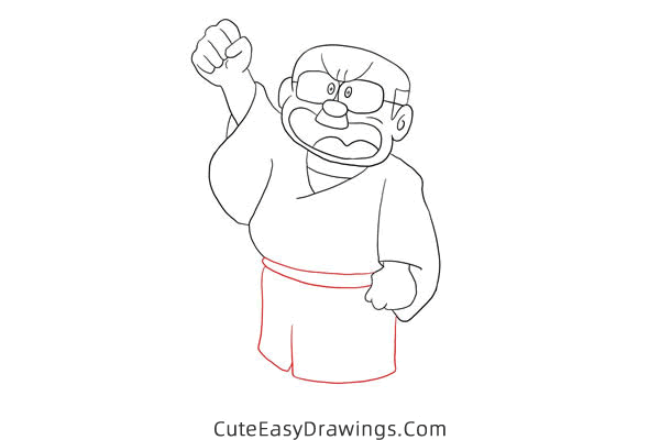 how to draw kaminari from doraemon - www.cuteeasydrawings.com