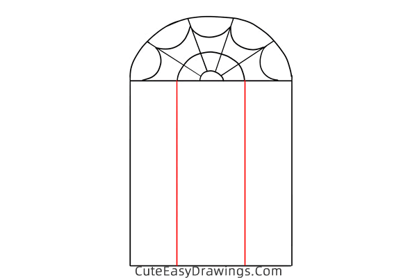 how to draw a church window - www.cuteeasydrawings.com