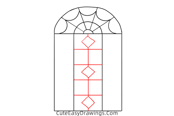 how to draw a church window - www.cuteeasydrawings.com