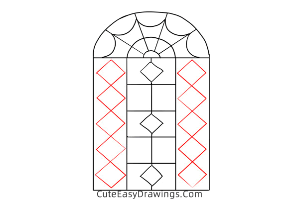 how to draw a church window - www.cuteeasydrawings.com