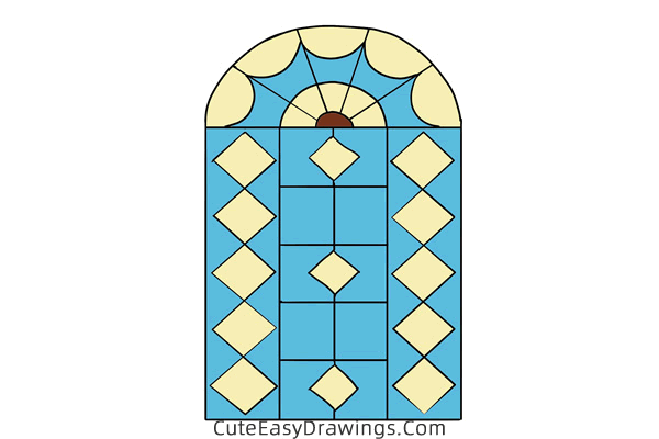 how to draw a church window - www.cuteeasydrawings.com