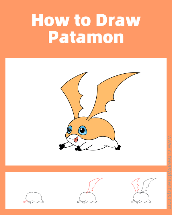 how to draw patamon from digimon - www.cuteeasydrawings.com