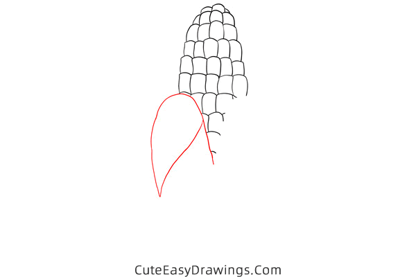 how to draw a corn - www.cuteeasydrawings.com