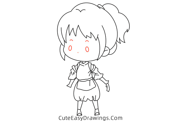 how to draw chihiro ogino from spirited away - www.cuteeasydrawings.com