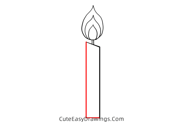 how to draw a candle - www.cuteeasydrawings.com