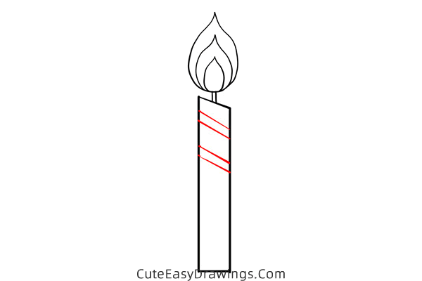 how to draw a candle - www.cuteeasydrawings.com